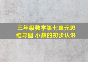 三年级数学第七单元思维导图 小数的初步认识